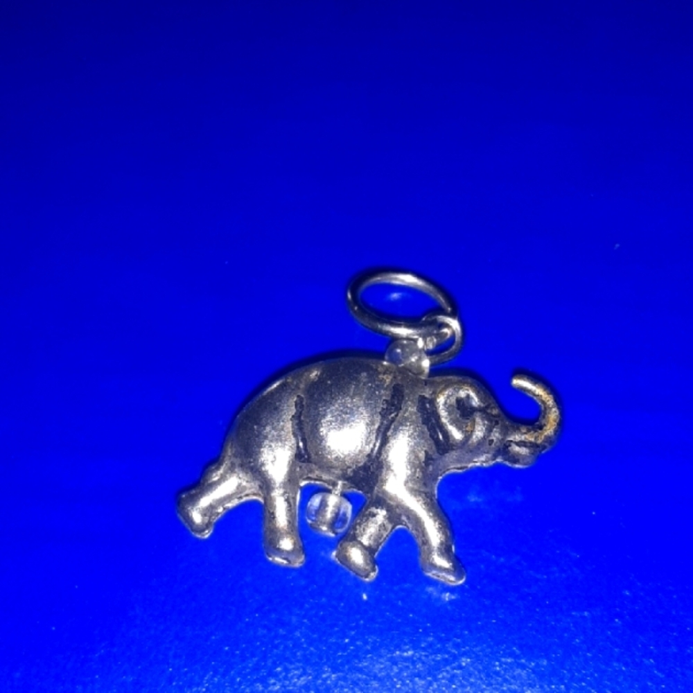 Silver Tone Elephant Charm Pendant